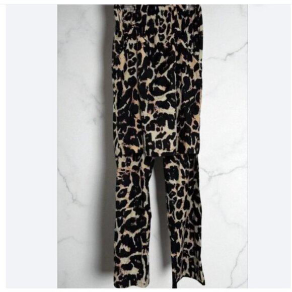Women's Leopard Print Matching Set – Cami Top & Wide Leg Pants Size: M - Picture 5 of 9
